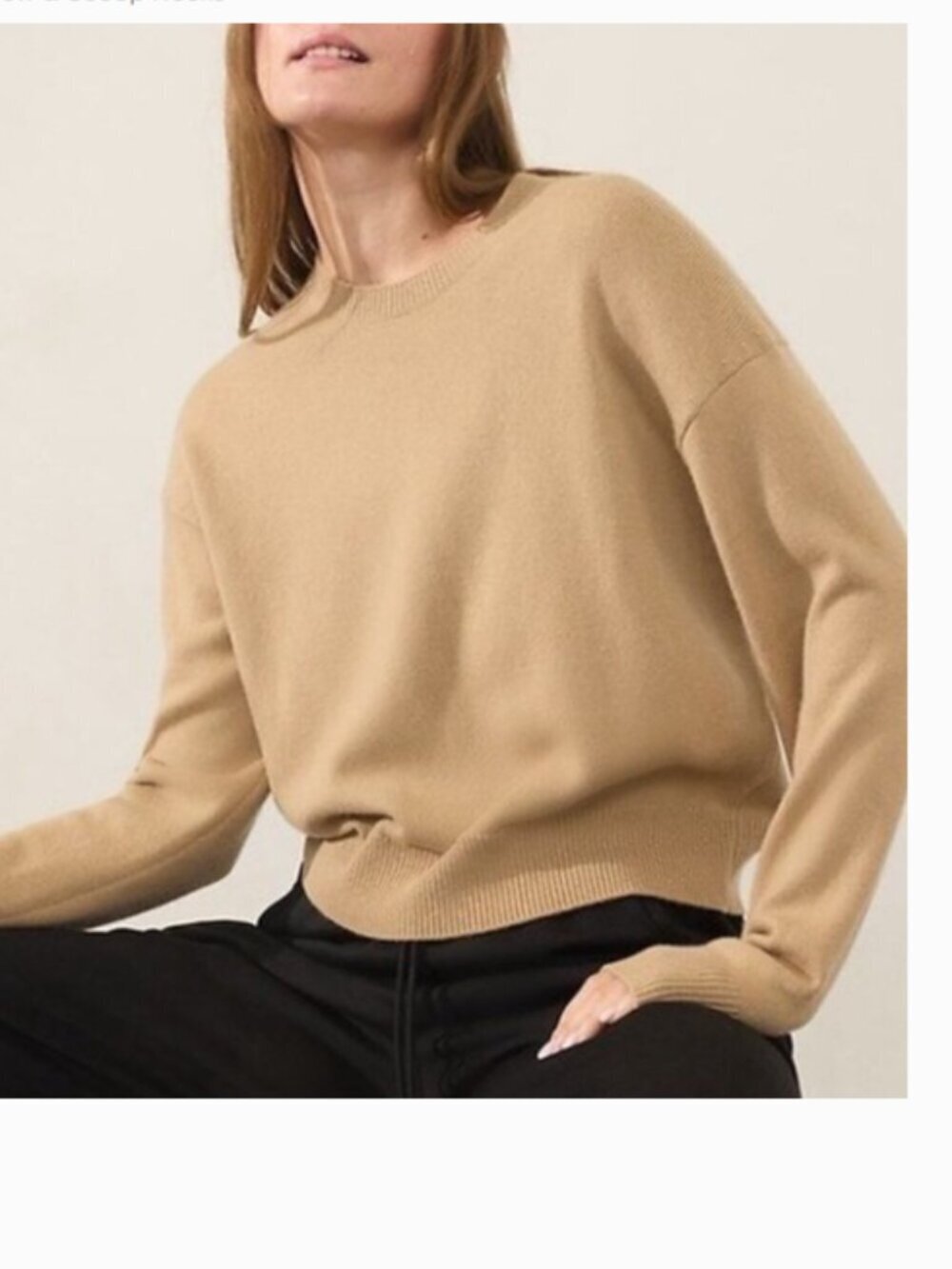 ATHLETA Alpine Crewneck Sweater Tan Size XS